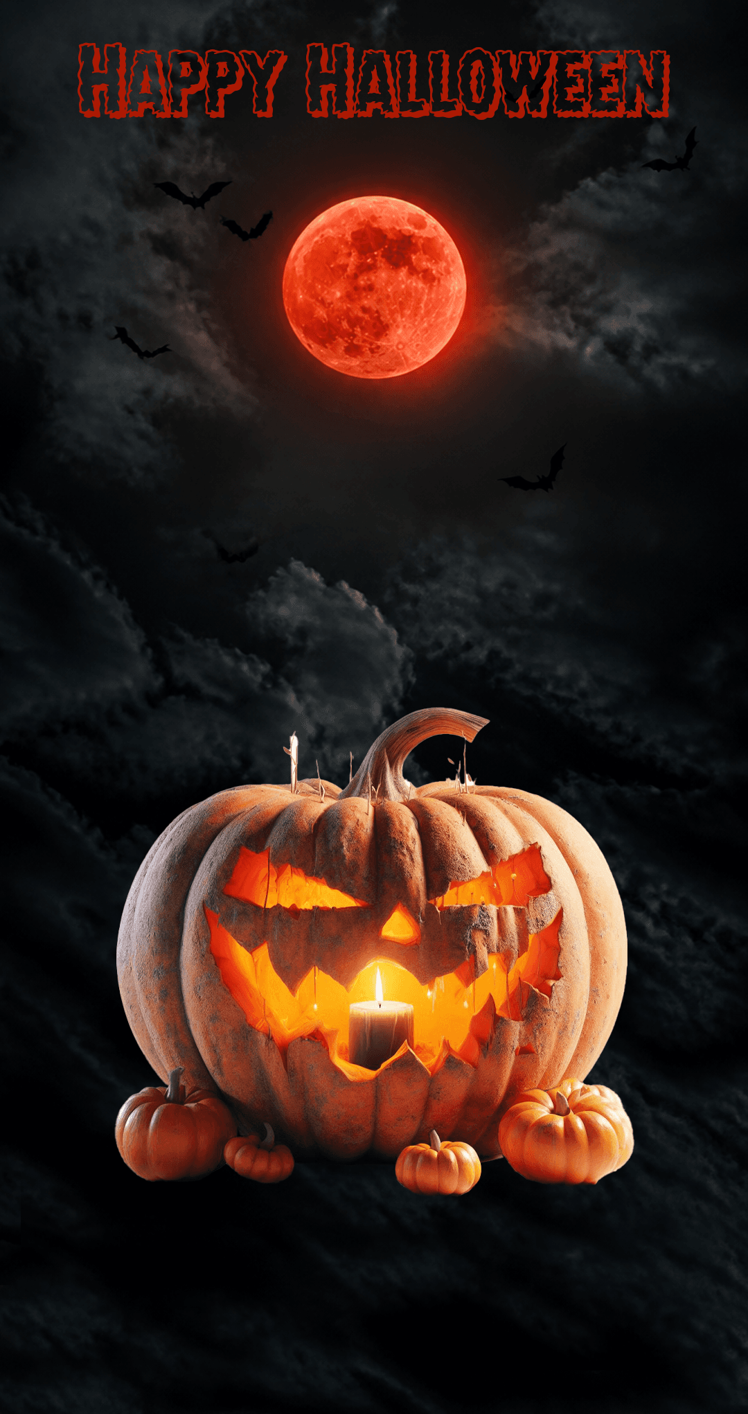 Halloween Pumpkin With Blood Moon