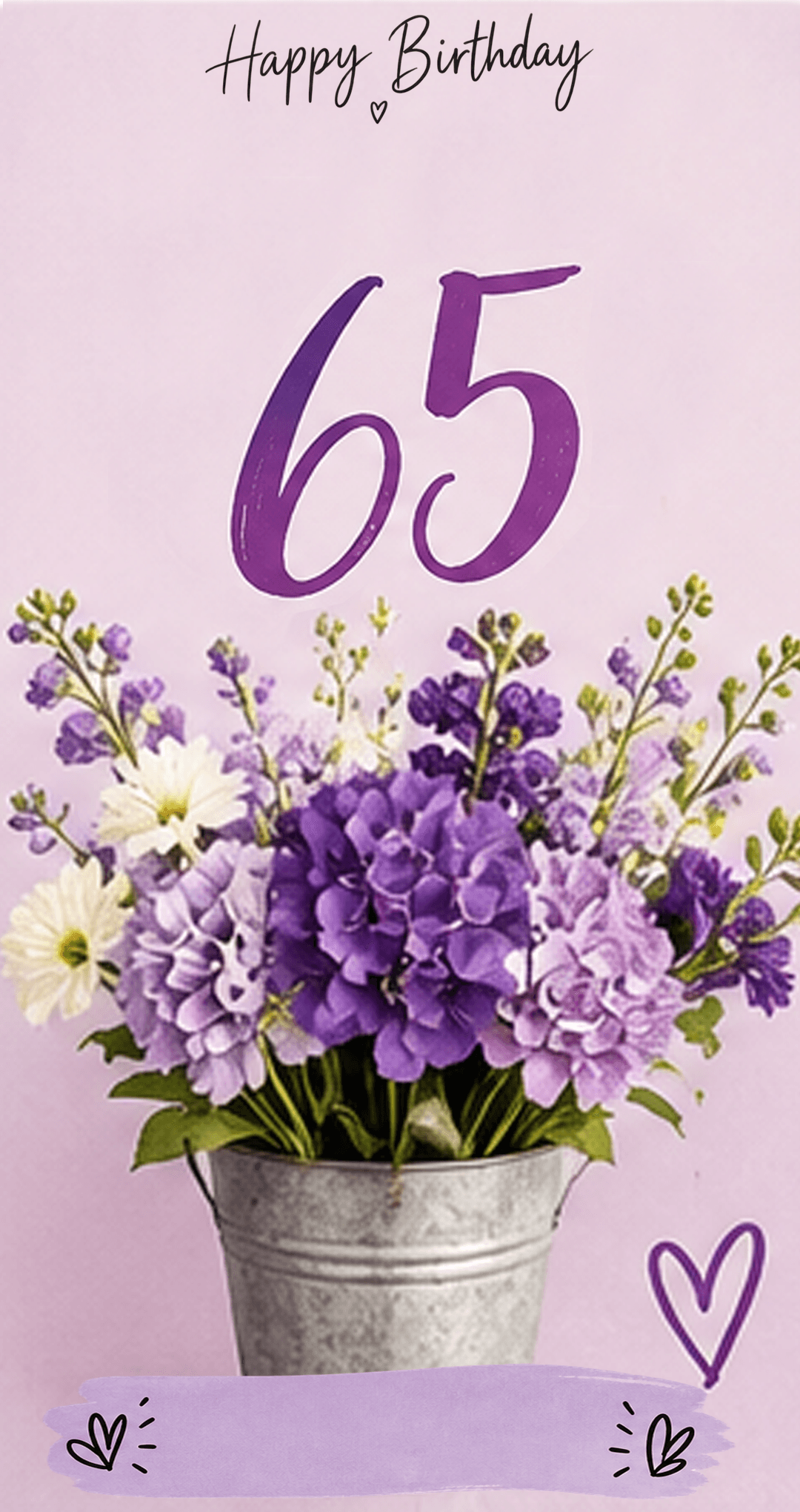 Happy 65th Birthday Flower Bucket